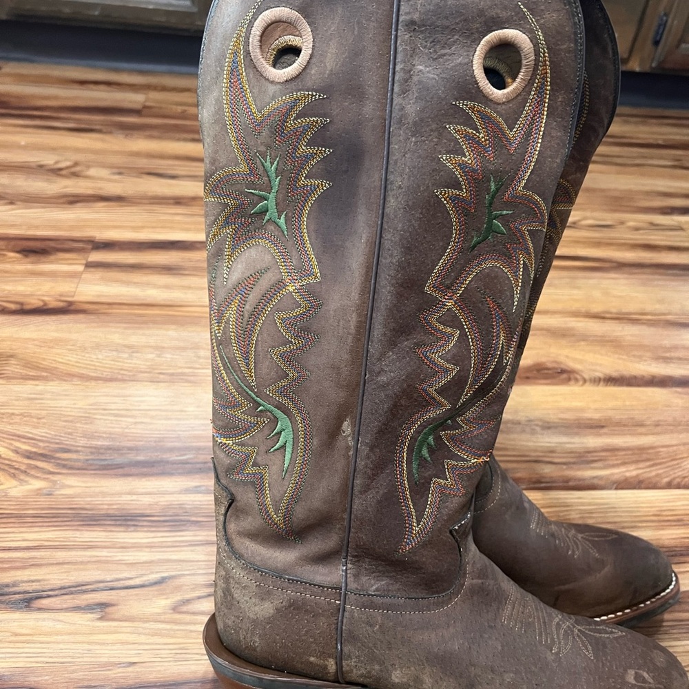 Tony Lama Knee High Brown Leather Cowboy Boots 11D Costal Cowboy new wot - Picture 2 of 9